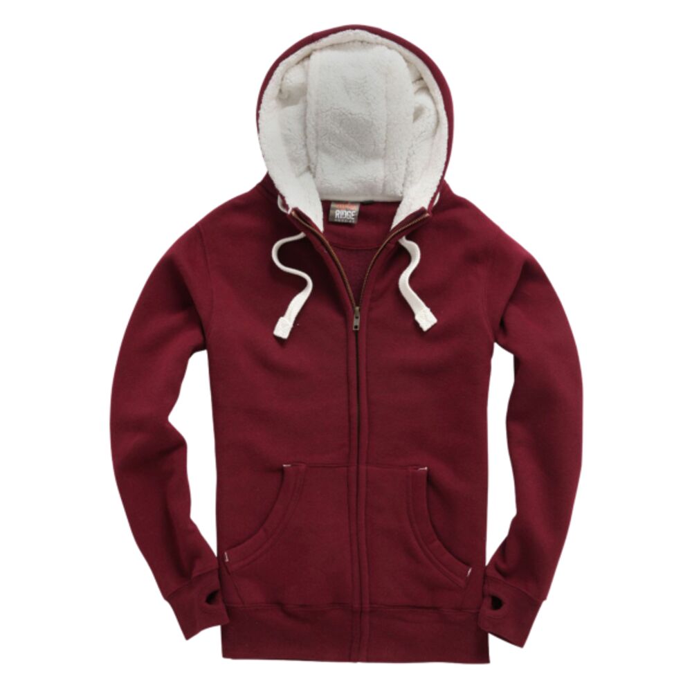 Sherpa Fleece Zip Hoodie-Peach Finished Thumbnail